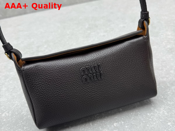 Miu Miu Leather Pouch in Dark Brown and Papaya 5NF462 Replica