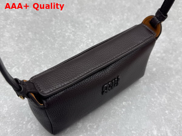 Miu Miu Leather Pouch in Dark Brown and Papaya 5NF462 Replica