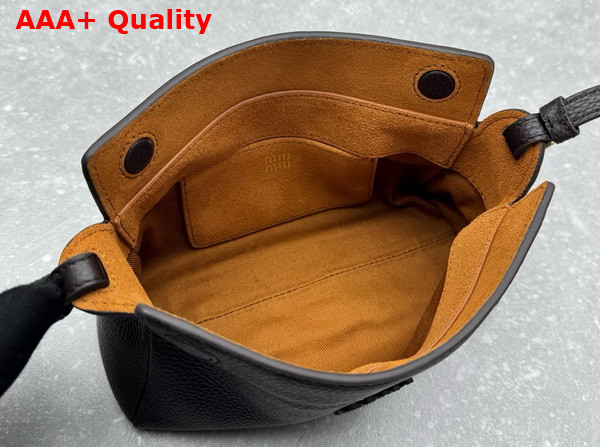 Miu Miu Leather Pouch in Dark Brown and Papaya 5NF462 Replica