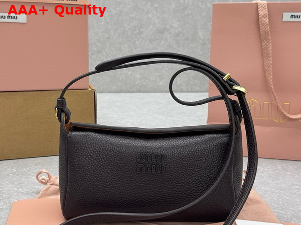 Miu Miu Leather Pouch in Dark Brown and Papaya 5NF462 Replica