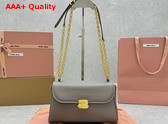 Miu Miu Leather Shoulder Bag in Clay Grey 5BD266 Replica