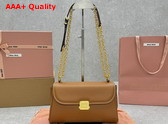 Miu Miu Leather Shoulder Bag in Cognac 5BD266 Replica