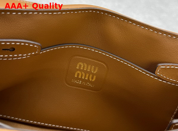 Miu Miu Leather Shoulder Bag in Cognac 5BD266 Replica