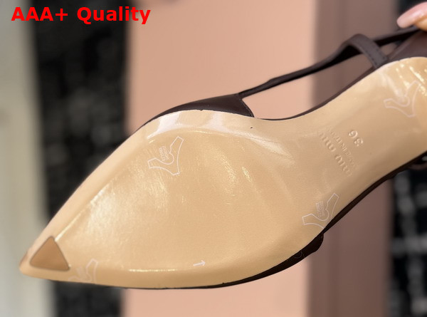 Miu Miu Leather Slingback Pumps in Dark Brown Calf Leather Waxed by Hand Reveals a Sensual 5I555E Replica
