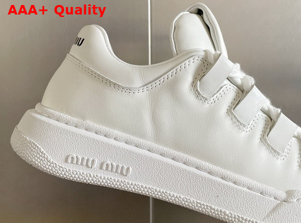 Miu Miu Leather Sneakers in White 5E912D Replica