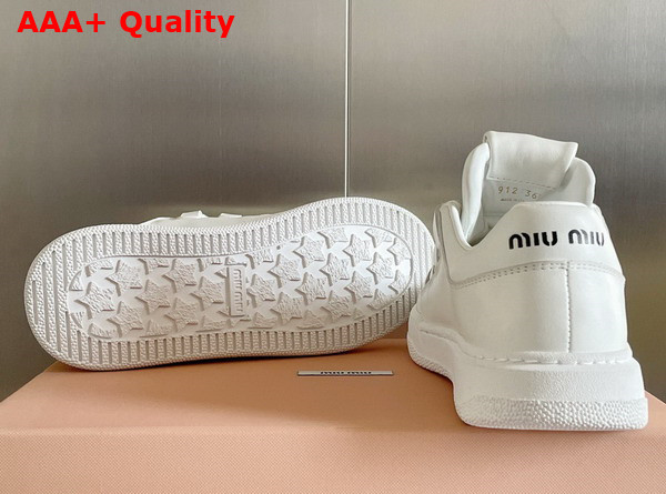 Miu Miu Leather Sneakers in White 5E912D Replica