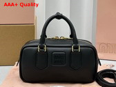 Miu Miu Leather Top Handle Bag in Black 5BB142 Replica