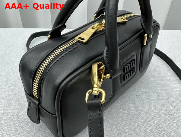 Miu Miu Leather Top Handle Bag in Black 5BB142 Replica