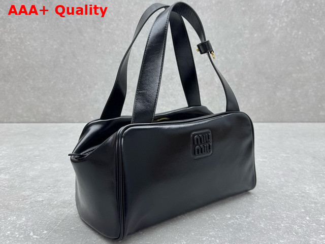 Miu Miu Leather Top Handle Bag in Black 5BB182 Replica