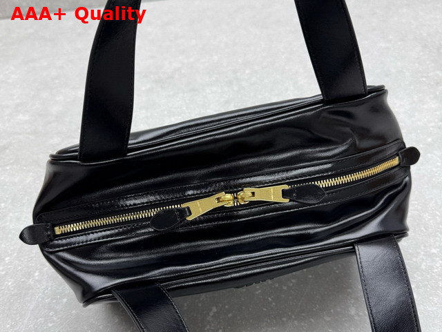 Miu Miu Leather Top Handle Bag in Black 5BB182 Replica