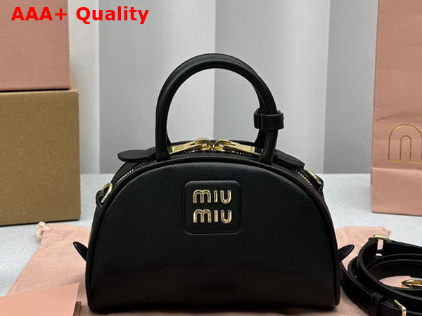 Miu Miu Leather Top Handle Bag in Black 5BP085 Replica
