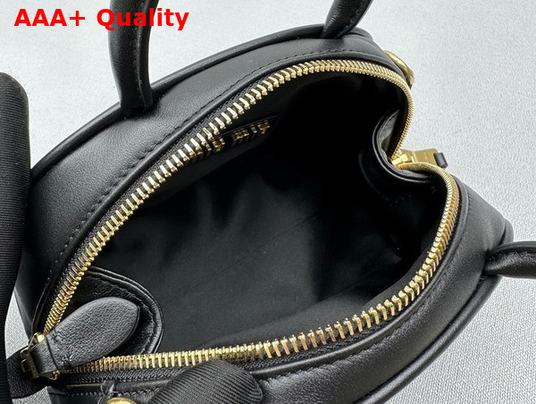 Miu Miu Leather Top Handle Bag in Black 5BP085 Replica