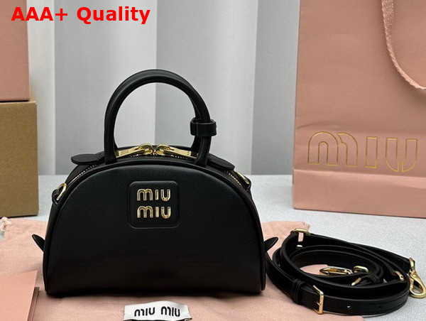 Miu Miu Leather Top Handle Bag in Black 5BP085 Replica