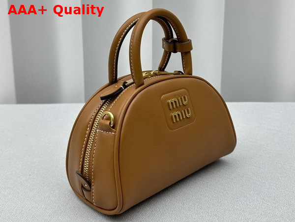 Miu Miu Leather Top Handle Bag in Caramel 5BP085 Replica