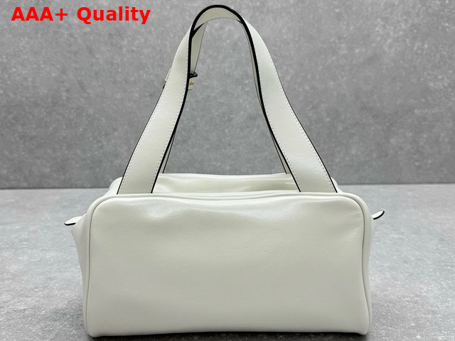 Miu Miu Leather Top Handle Bag in White 5BB182 Replica