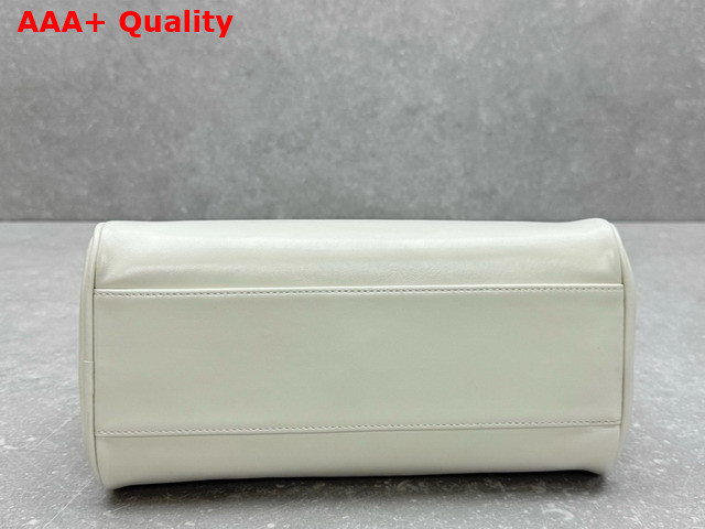 Miu Miu Leather Top Handle Bag in White 5BB182 Replica
