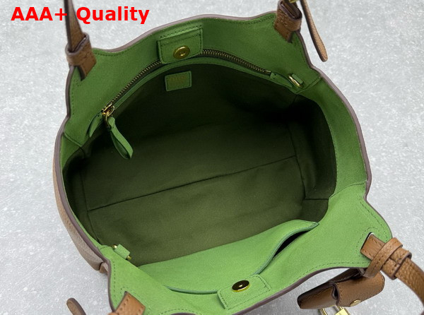 Miu Miu Leather Tote Bag in Caramel Grained Leather Replica