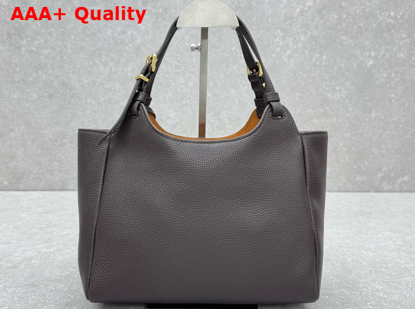 Miu Miu Leather Tote Bag in Dark Brown Grained Leather Replica