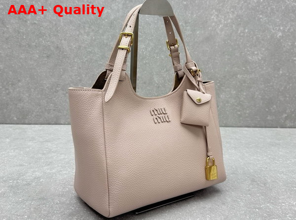 Miu Miu Leather Tote Bag in Water Lily Grained Leather Replica