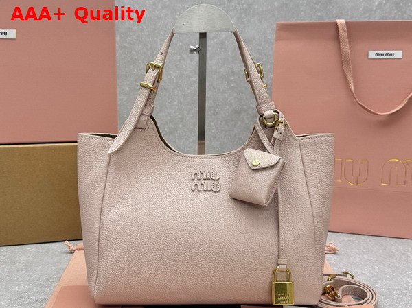 Miu Miu Leather Tote Bag in Water Lily Grained Leather Replica