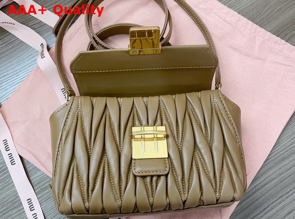 Miu Miu Matelasse Nappa Leather Mini Bag in Caramel 5BP083 Replica