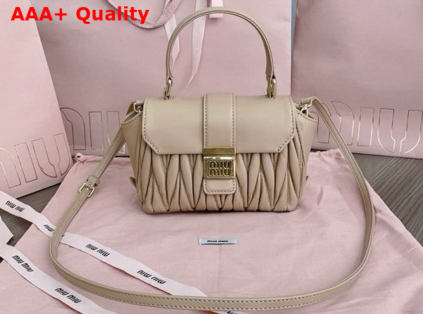 Miu Miu Matelasse Nappa Leather Mini Bag in Dark Beige 5BP083 Replica