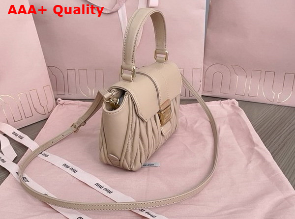 Miu Miu Matelasse Nappa Leather Mini Bag in Dark Beige 5BP083 Replica