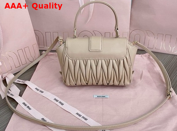 Miu Miu Matelasse Nappa Leather Mini Bag in Dark Beige 5BP083 Replica