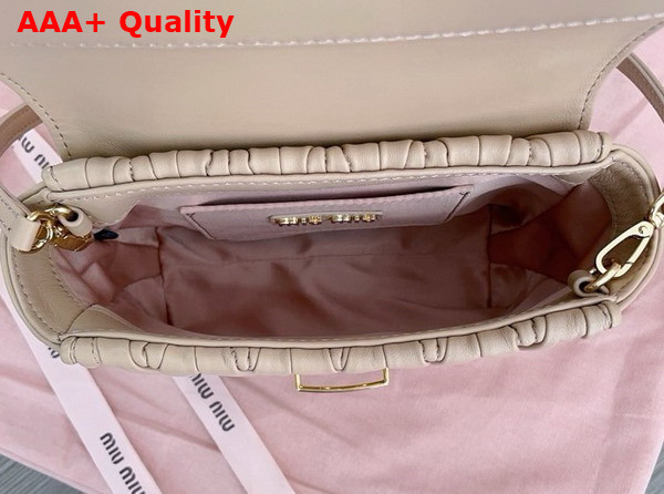 Miu Miu Matelasse Nappa Leather Mini Bag in Dark Beige 5BP083 Replica