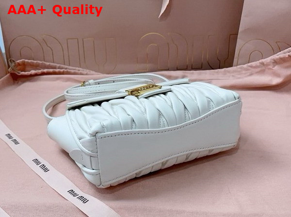 Miu Miu Matelasse Nappa Leather Mini Bag in White 5BP083 Replica