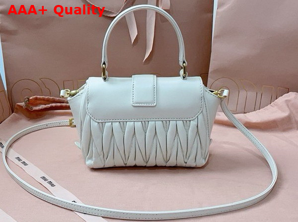 Miu Miu Matelasse Nappa Leather Mini Bag in White 5BP083 Replica