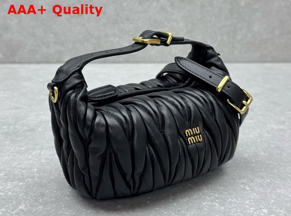 Miu Miu Matelasse Nappa Leather Pouch in Black 5NE026 Replica