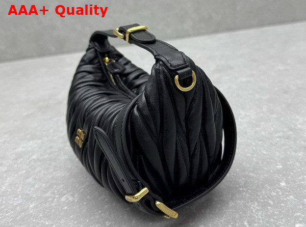 Miu Miu Matelasse Nappa Leather Pouch in Black 5NE026 Replica