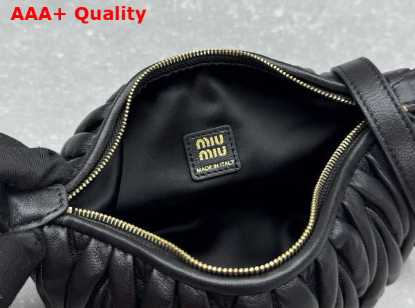 Miu Miu Matelasse Nappa Leather Pouch in Black 5NE026 Replica