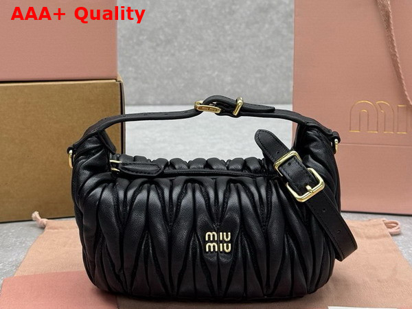 Miu Miu Matelasse Nappa Leather Pouch in Black 5NE026 Replica