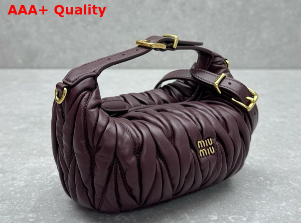 Miu Miu Matelasse Nappa Leather Pouch in Burgundy 5NE026 Replica