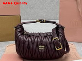 Miu Miu Matelasse Nappa Leather Pouch in Burgundy 5NE026 Replica