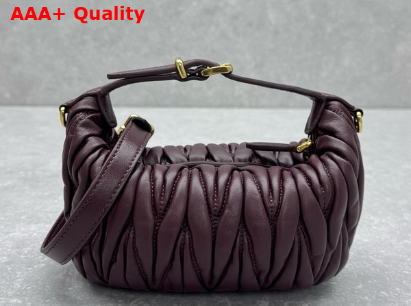 Miu Miu Matelasse Nappa Leather Pouch in Burgundy 5NE026 Replica