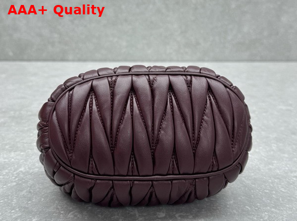 Miu Miu Matelasse Nappa Leather Pouch in Burgundy 5NE026 Replica