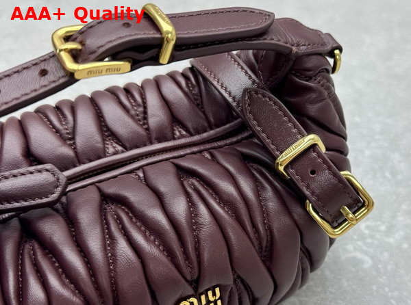 Miu Miu Matelasse Nappa Leather Pouch in Burgundy 5NE026 Replica
