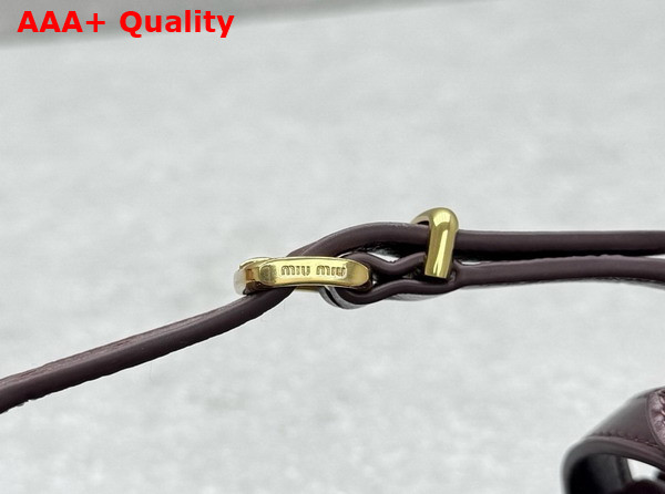 Miu Miu Matelasse Nappa Leather Pouch in Burgundy 5NE026 Replica