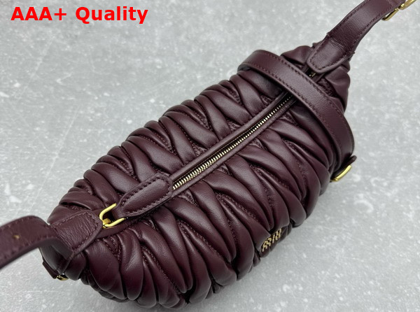 Miu Miu Matelasse Nappa Leather Pouch in Burgundy 5NE026 Replica