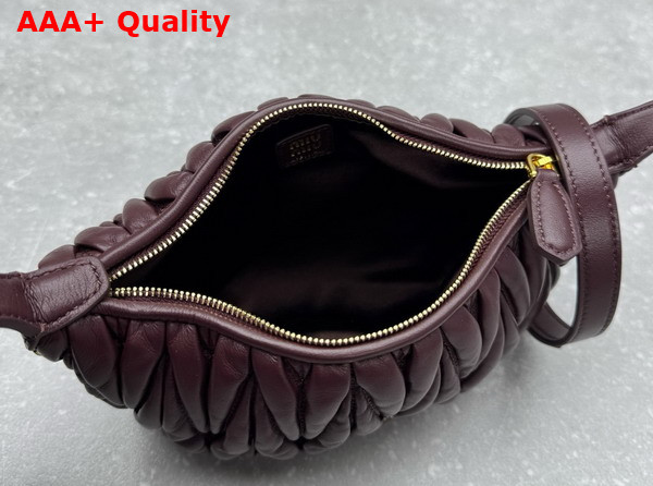Miu Miu Matelasse Nappa Leather Pouch in Burgundy 5NE026 Replica