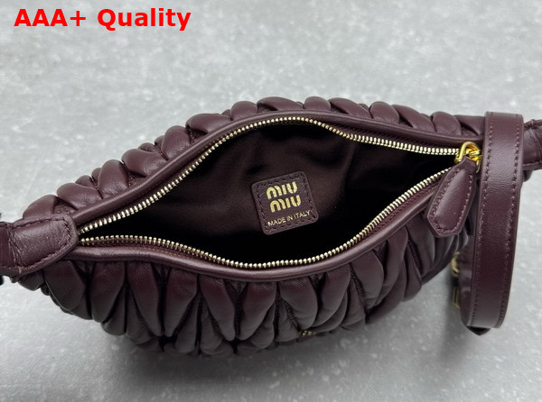 Miu Miu Matelasse Nappa Leather Pouch in Burgundy 5NE026 Replica