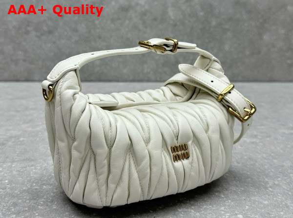 Miu Miu Matelasse Nappa Leather Pouch in White 5NE026 Replica