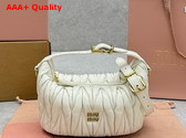Miu Miu Matelasse Nappa Leather Pouch in White 5NE026 Replica