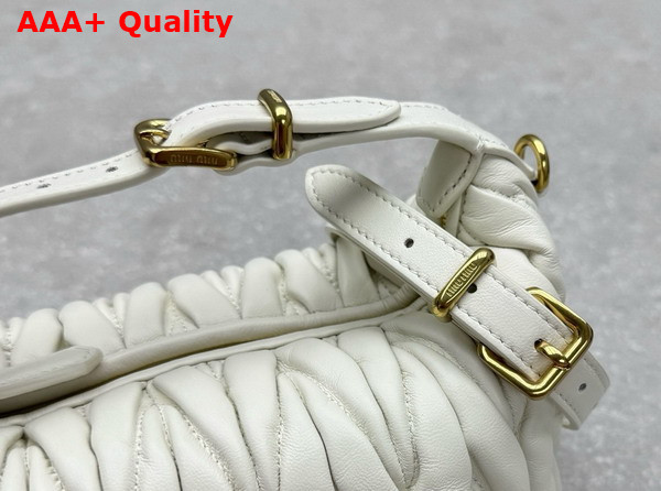 Miu Miu Matelasse Nappa Leather Pouch in White 5NE026 Replica