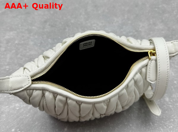Miu Miu Matelasse Nappa Leather Pouch in White 5NE026 Replica