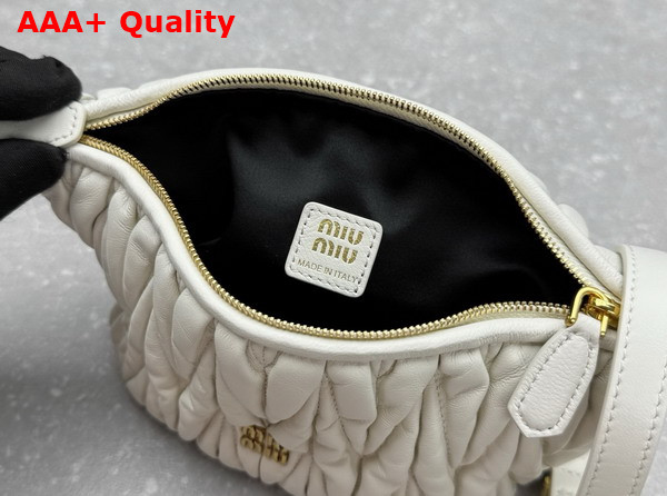 Miu Miu Matelasse Nappa Leather Pouch in White 5NE026 Replica