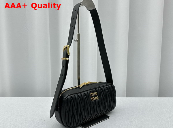 Miu Miu Matelasse Nappa Leather Shoulder Bag in Black 5BC158 Replica